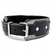 Med, Black Leather Collar - 17 1/2" Adjustable